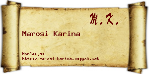 Marosi Karina névjegykártya